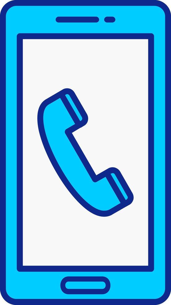 Telefon Anruf Blau gefüllt Symbol vektor