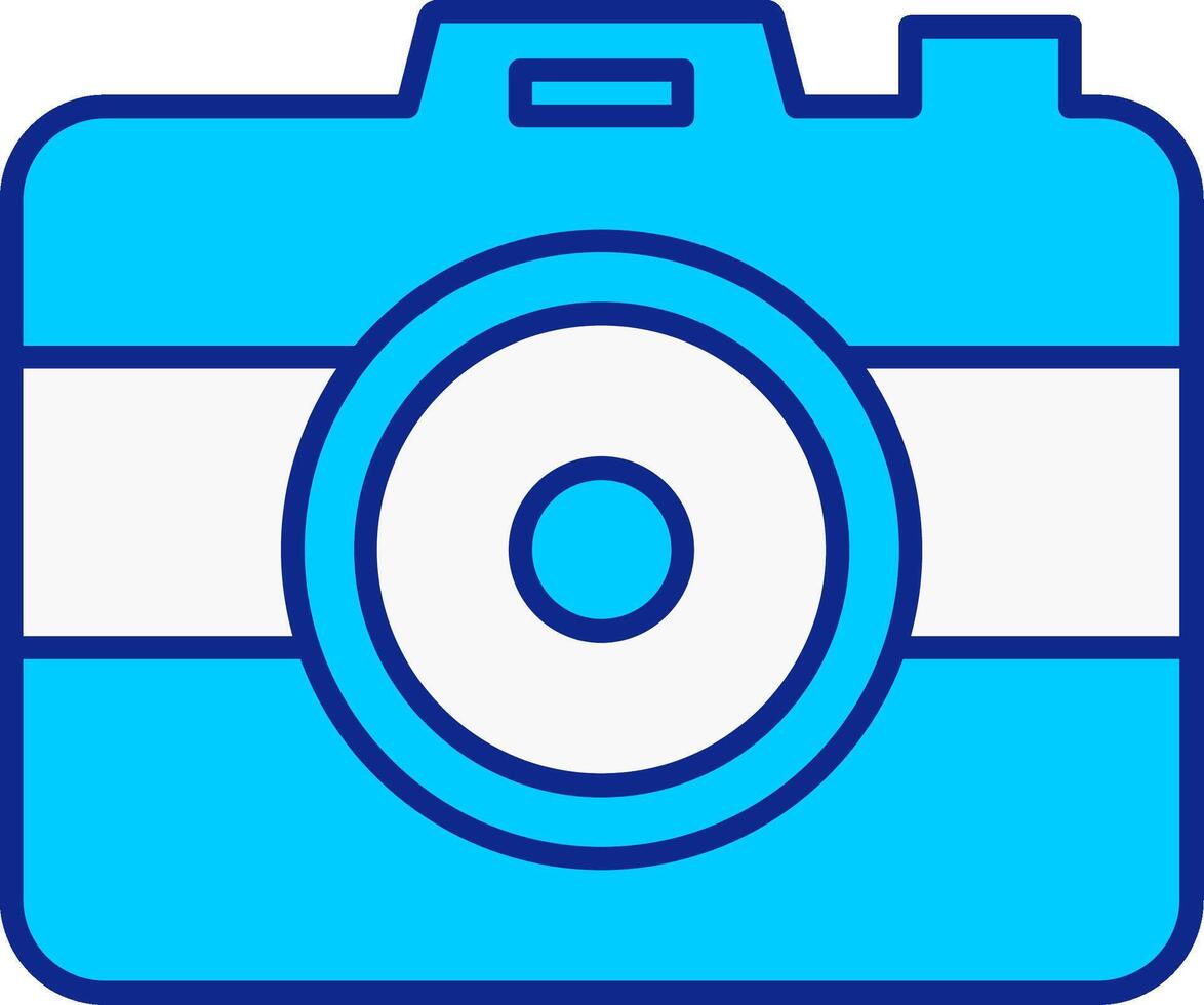 Foto Kamera Blau gefüllt Symbol vektor