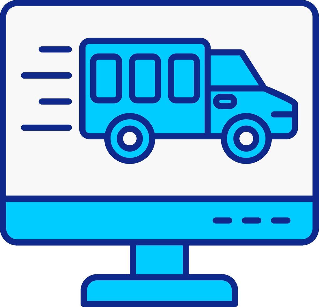 Lieferung LKW Blau gefüllt Symbol vektor