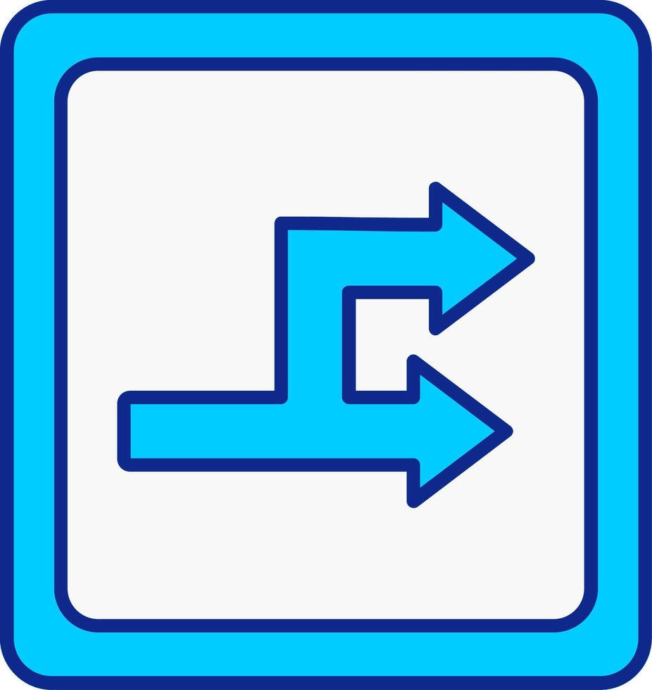 dubbelriktad blå fylld ikon vektor