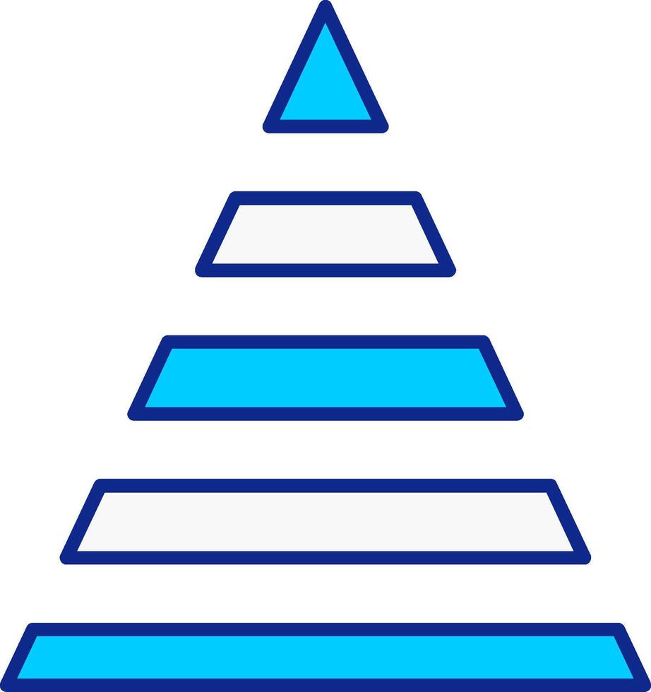 Pyramide Diagramm Blau gefüllt Symbol vektor