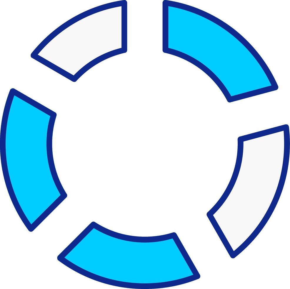 paj Diagram blå fylld ikon vektor