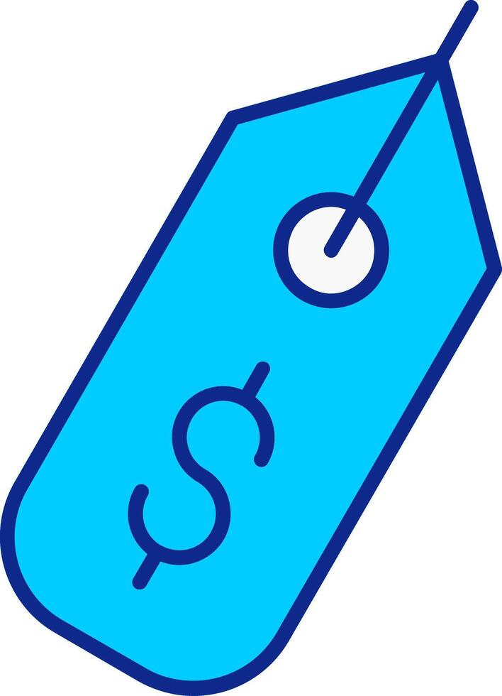 dollar tecken blå fylld ikon vektor
