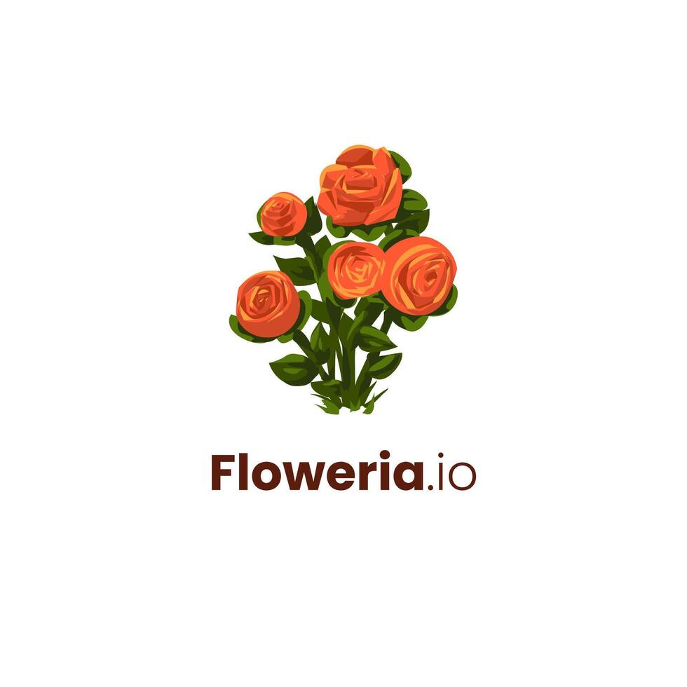 ljus floweria reste sig blomma ikon eller logotyp begrepp design isolerat vektor