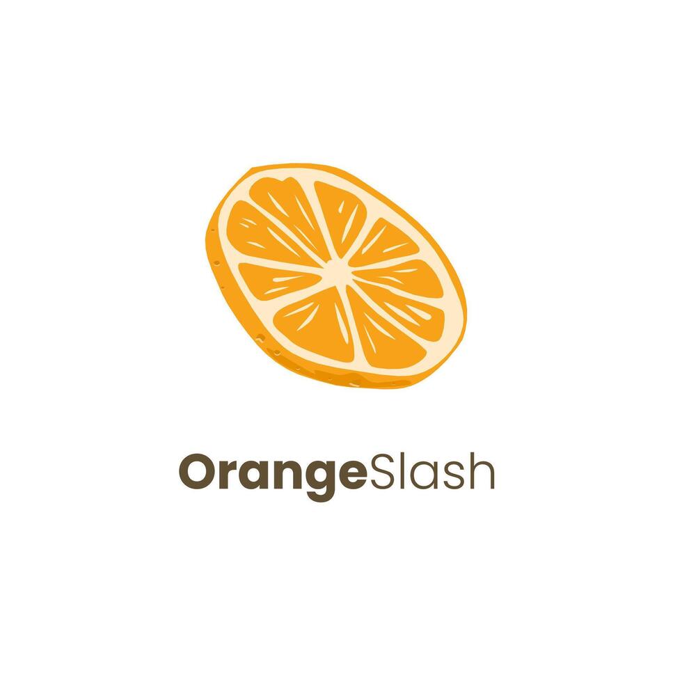 apelsinstreck orange skivad eller skurit logotyp begrepp design isolerat vektor