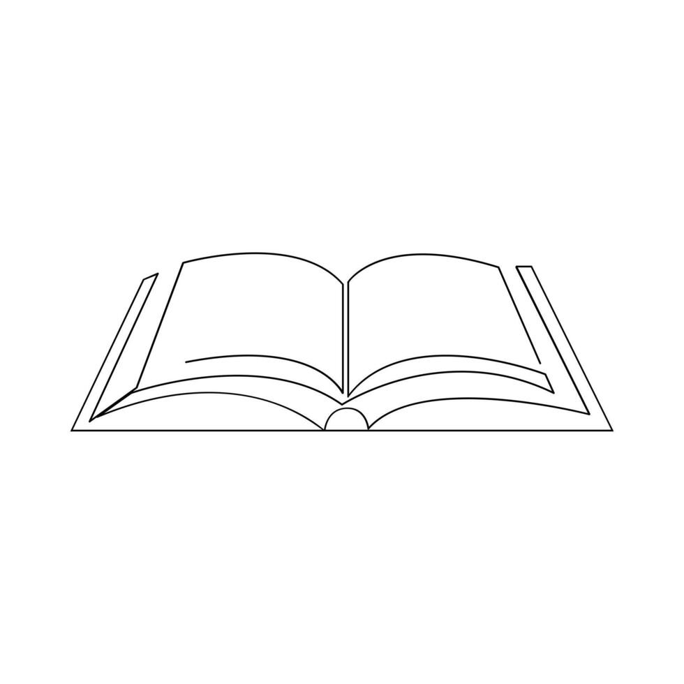 vektor i ett kontinuerlig linje teckning av bok begrepp av utbildning, bibliotek logotyp illustration