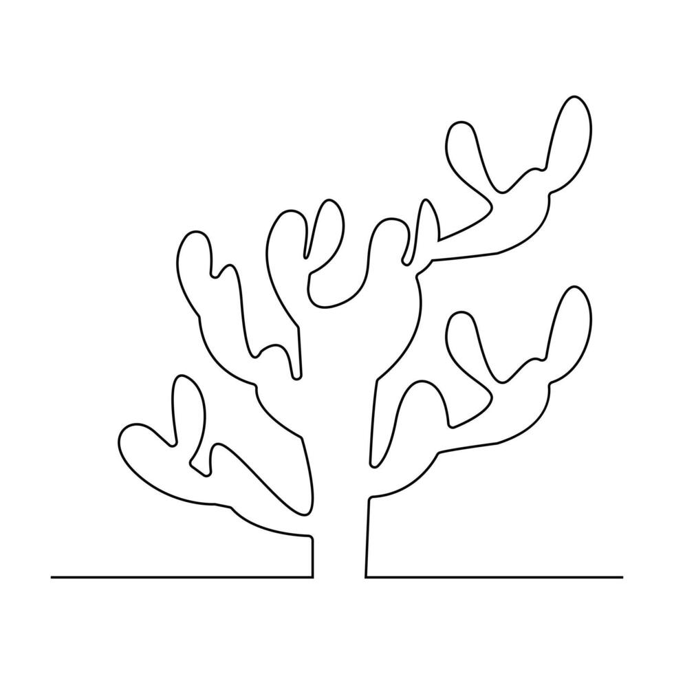 vektor konst kaktus växt kontinuerlig ett linje illustration isolerat på vit bakgrund minimalistisk teckning