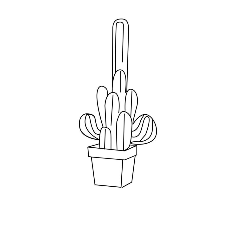 Vektor Kunst Kaktus Pflanze kontinuierlich einer Linie Illustration isoliert auf Weiß Hintergrund minimalistisch Zeichnung