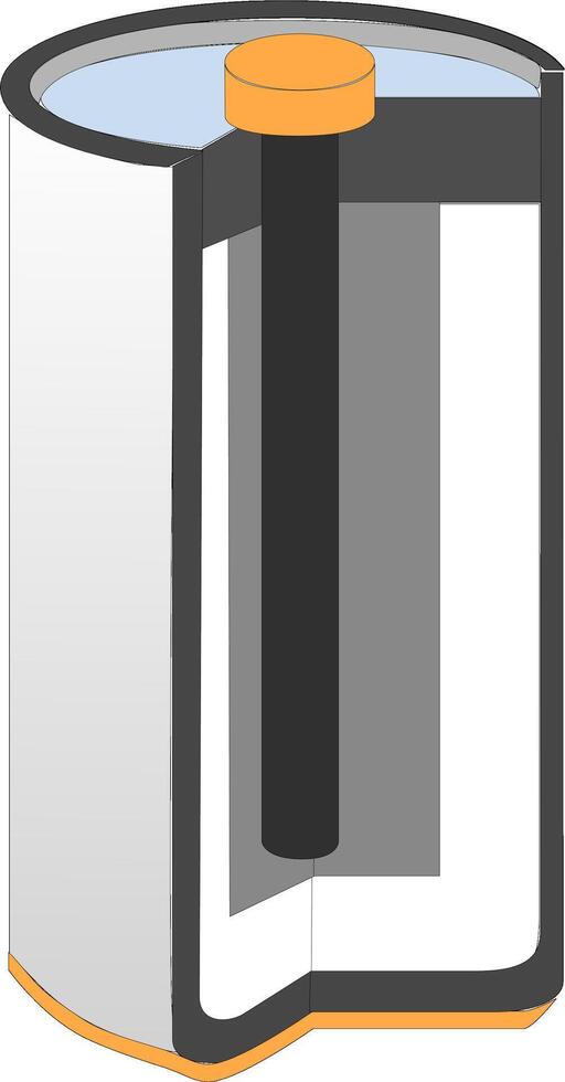 Illustration von Innerhalb ein Batterie Zelle. isoliert auf ein Weiß Hintergrund. Vektor Illustration.