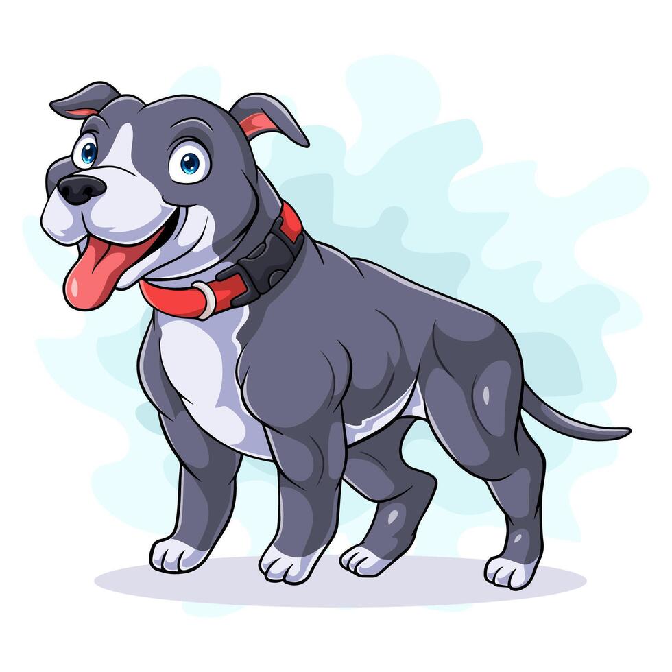 Karikatur Pitbull Hund auf Weiß Hintergrund vektor