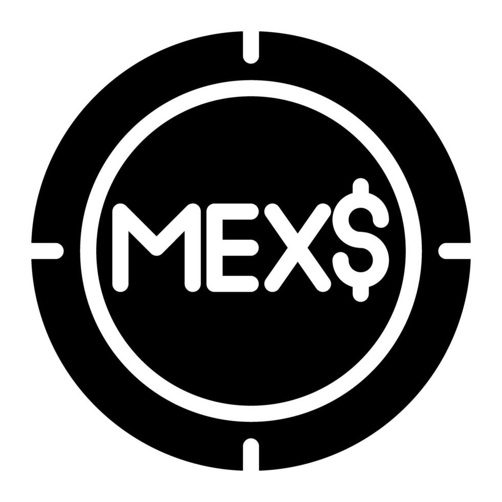 Mexikaner Peso Münze Symbol Vektor Grafik Illustration zum Netz, ui und App Handy, Mobiltelefon Design isoliert auf Weiß Hintergrund