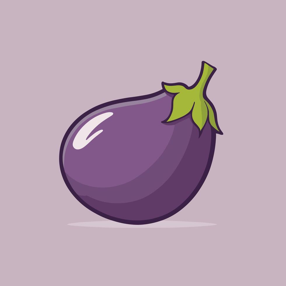 süß Karikatur Aubergine Aubergine Illustration vektor