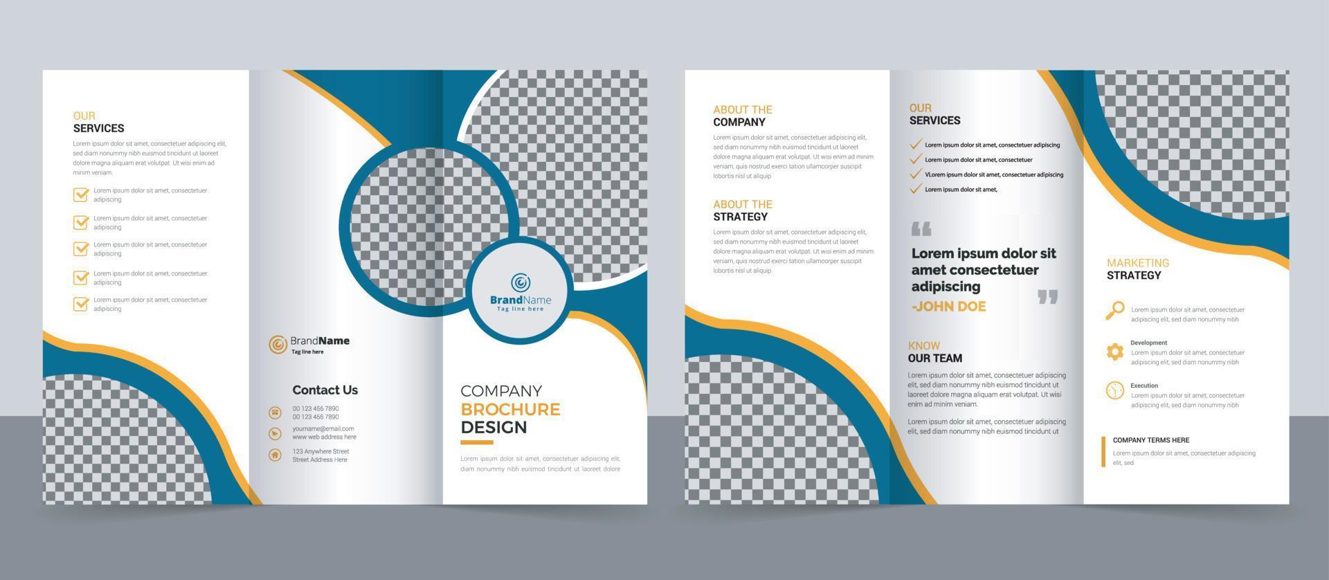 Kreativa företagens moderna affärer trifold broschyr mall, trefaldig layout, brev, a4 storlek broschyr. vektor