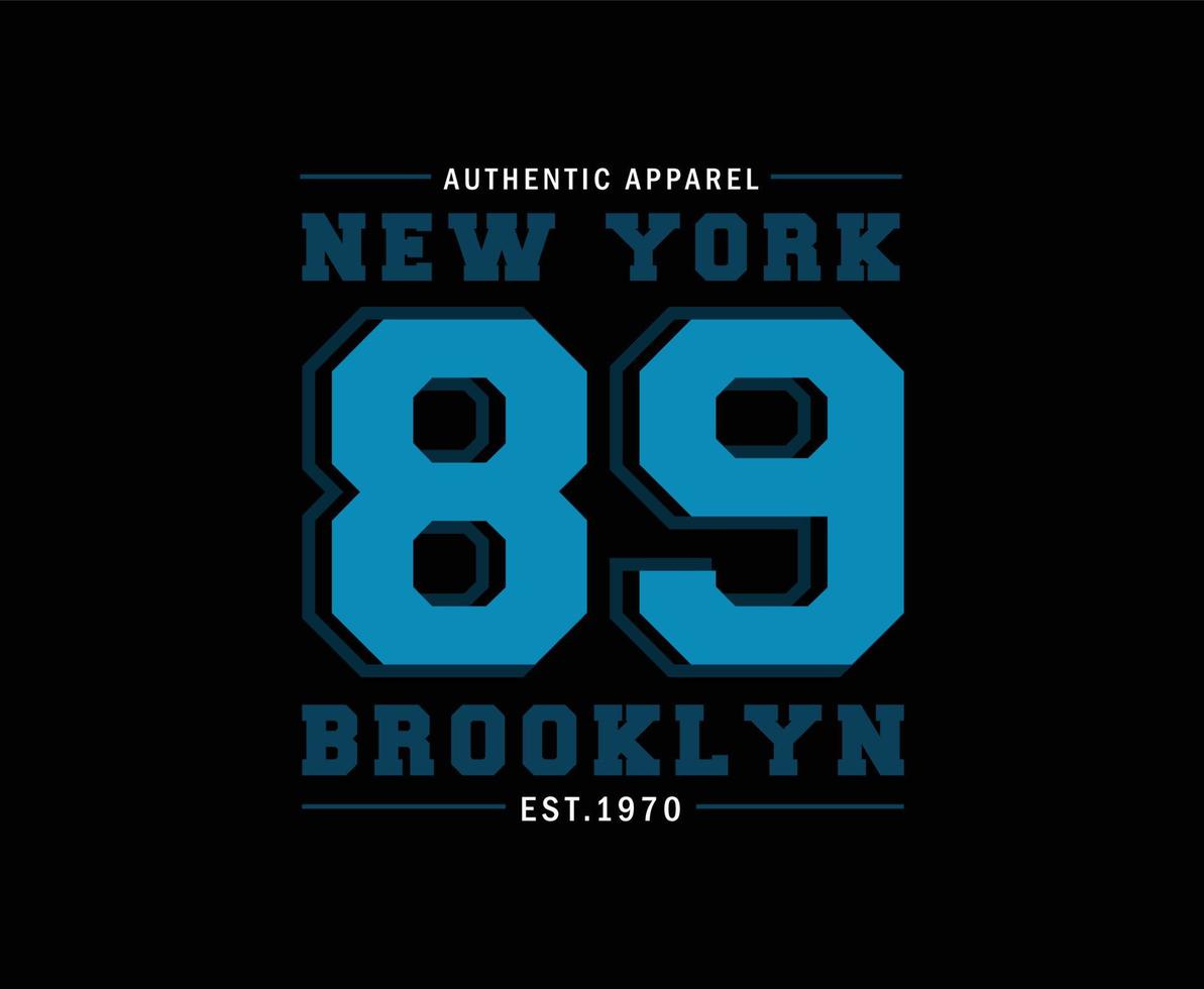 New York Brooklyn Typografie T-Shirt Design vektor