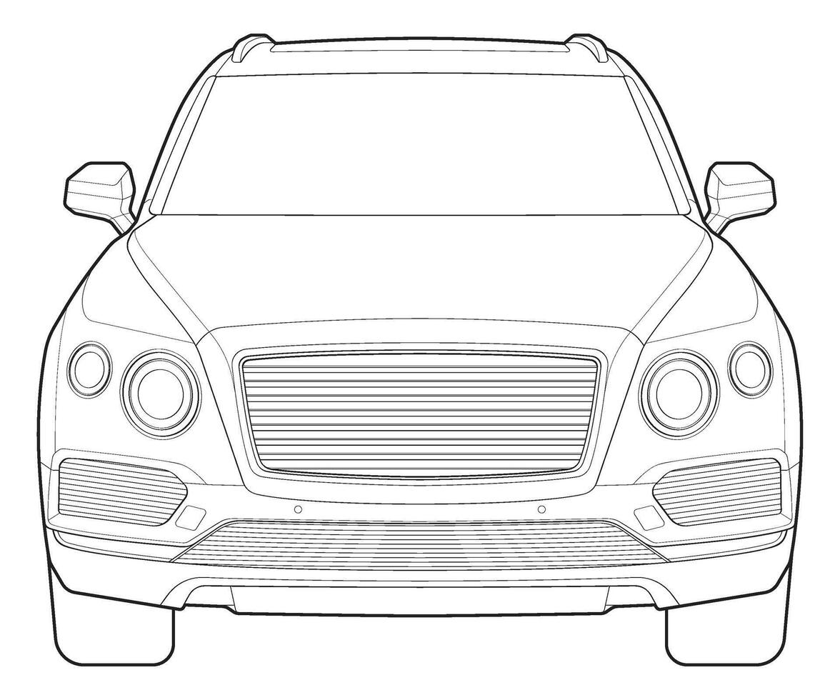 bil isolerat illustration, vektor linje konst, transport vektor, sporter bil, modern bil, bil begrepp, linje vektor, bil