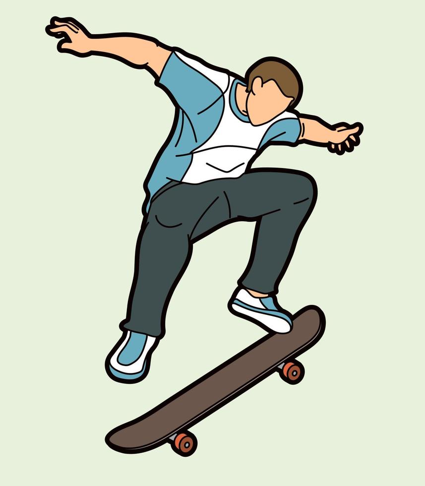 Skateboarder, der Skateboard-Extremsport-Action spielt vektor