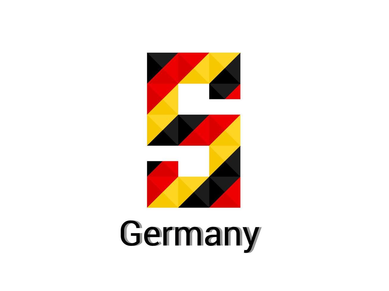 kreativa bokstäver s med 3d tyskland färger koncept. bra för tryck, t-shirt design, logotyp, etc. vektor