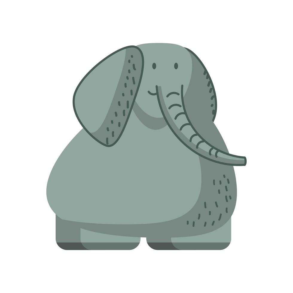 süßes Elefanten-Dschungeltier im abstrakten Cartoon-Design vektor