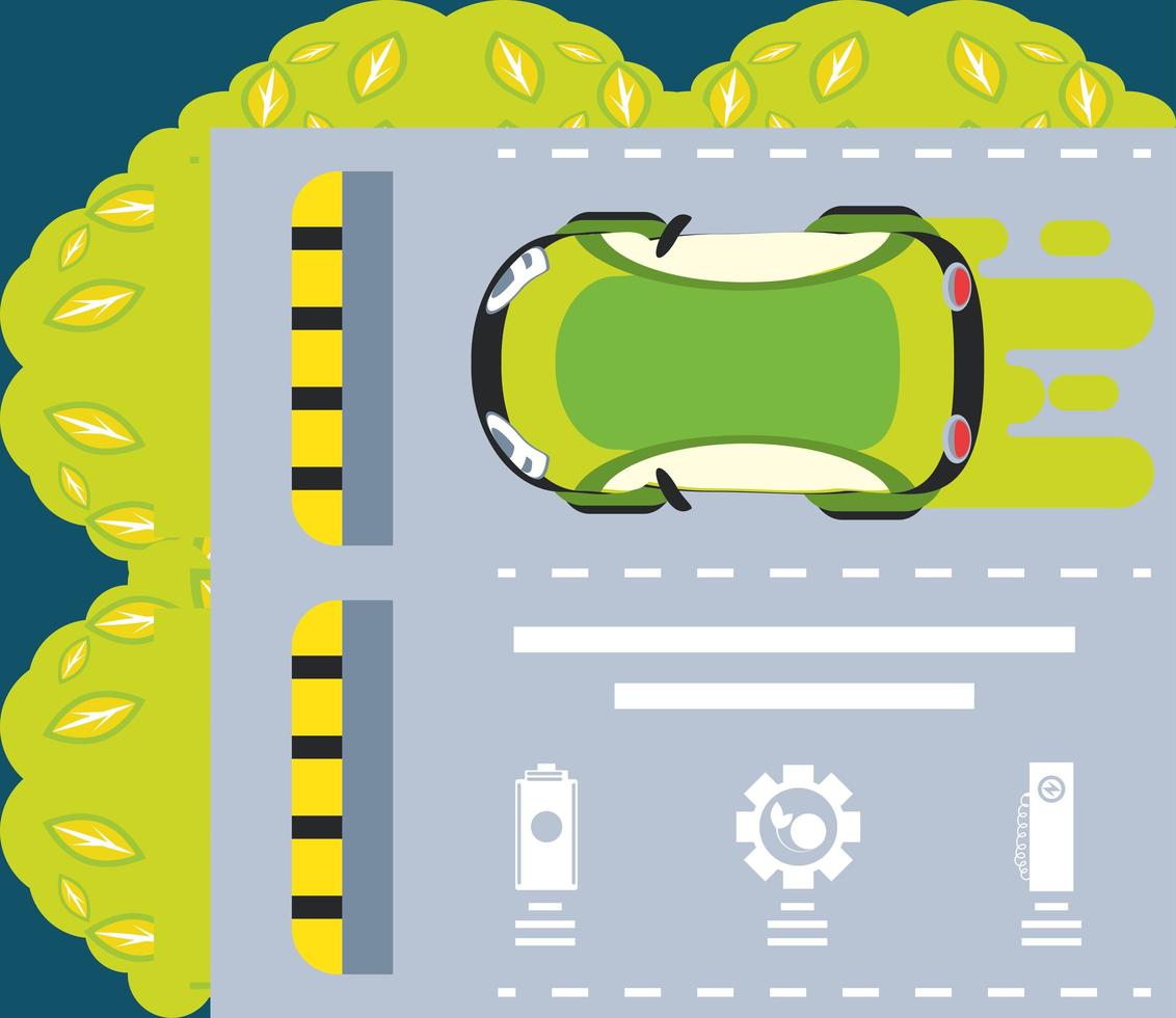Elektroauto-Parkzonen-Servicegebühr auf Grün vektor