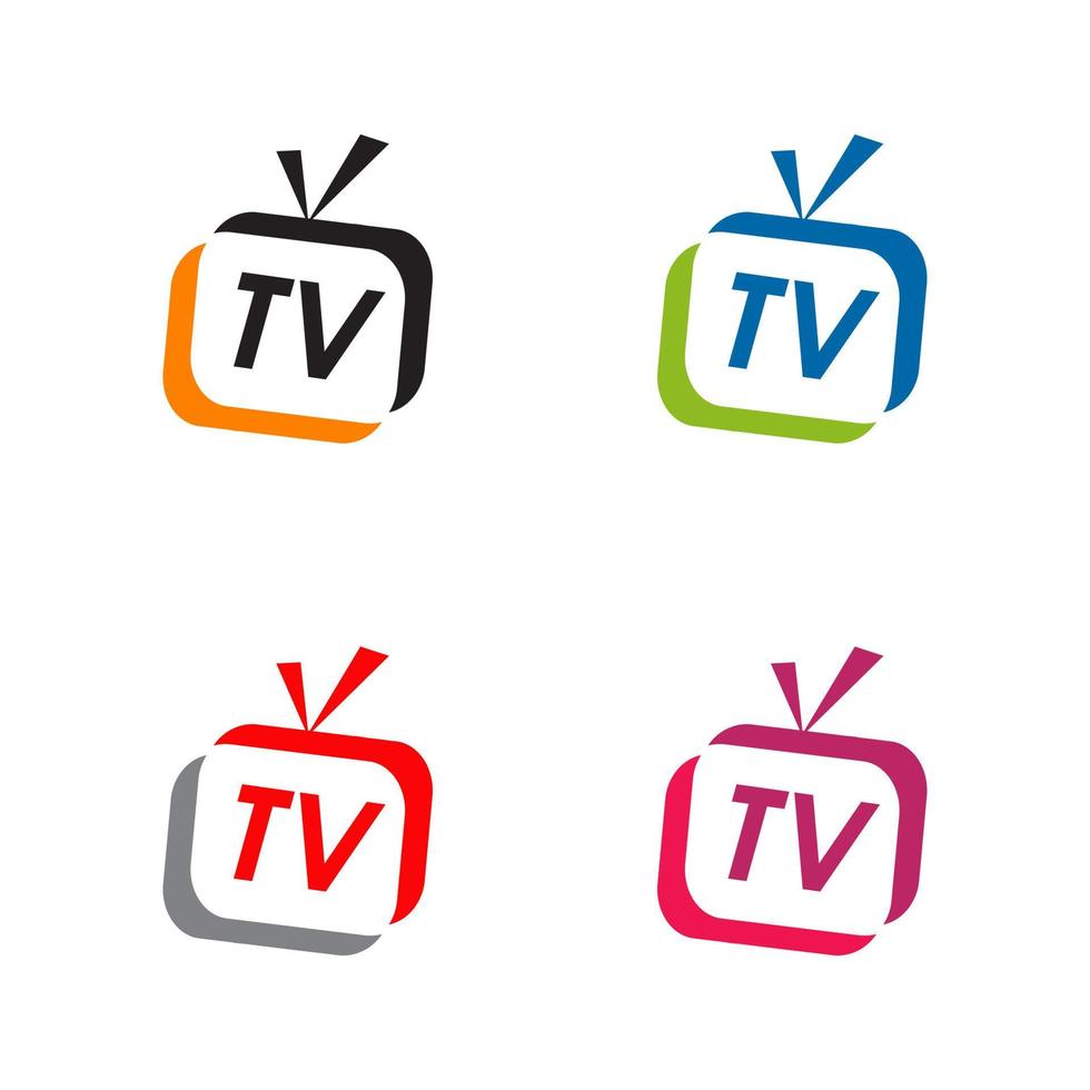 tv- eller tv -kanalprogramlogotypdesign vektor