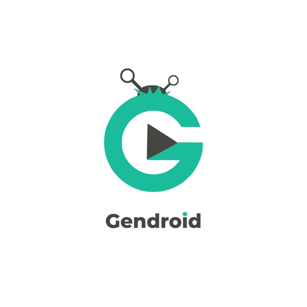 gendroid - använder en brev g vektor logotyp design mall, terar media spelare och video spelare ikoner.