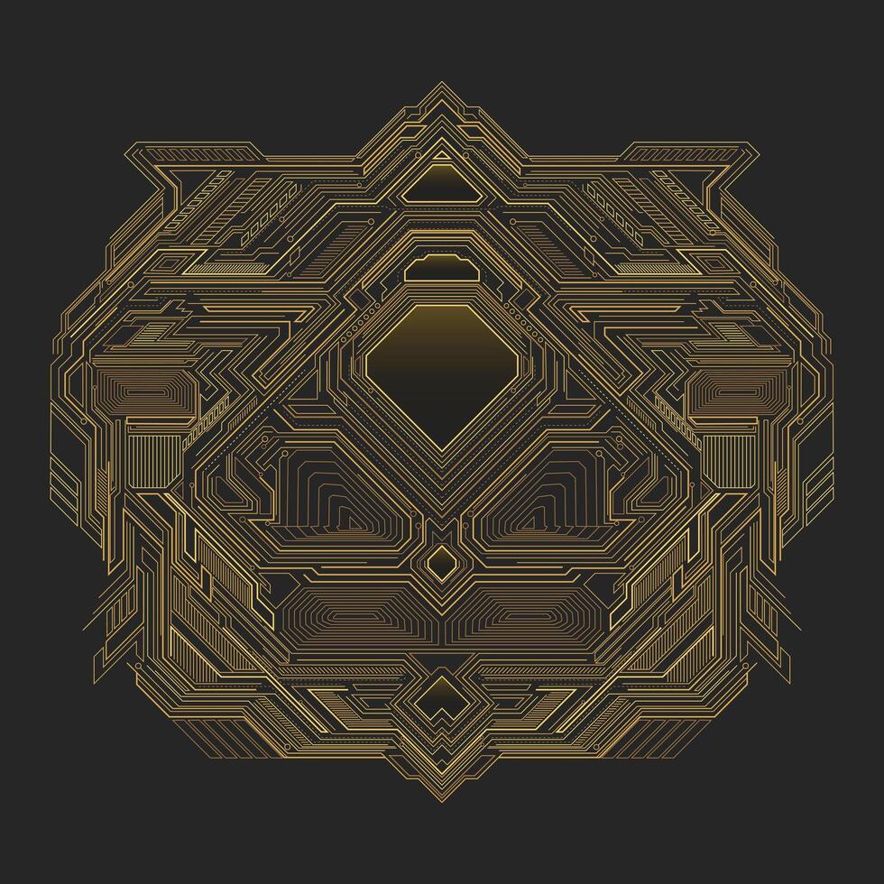 Gold Kunst Deko. geometrisch Ornament. abstrakt Dekoration Muster vektor