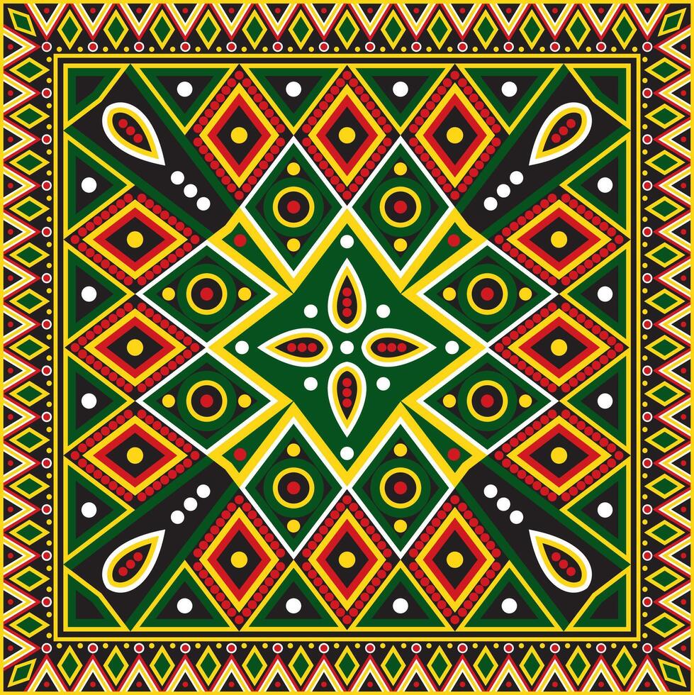 vektor färgad fyrkant nationell indisk mönster. nationell etnisk ornament, gränser, ramar. färgad dekorationer av de människors av söder Amerika, maja, inka, azteker