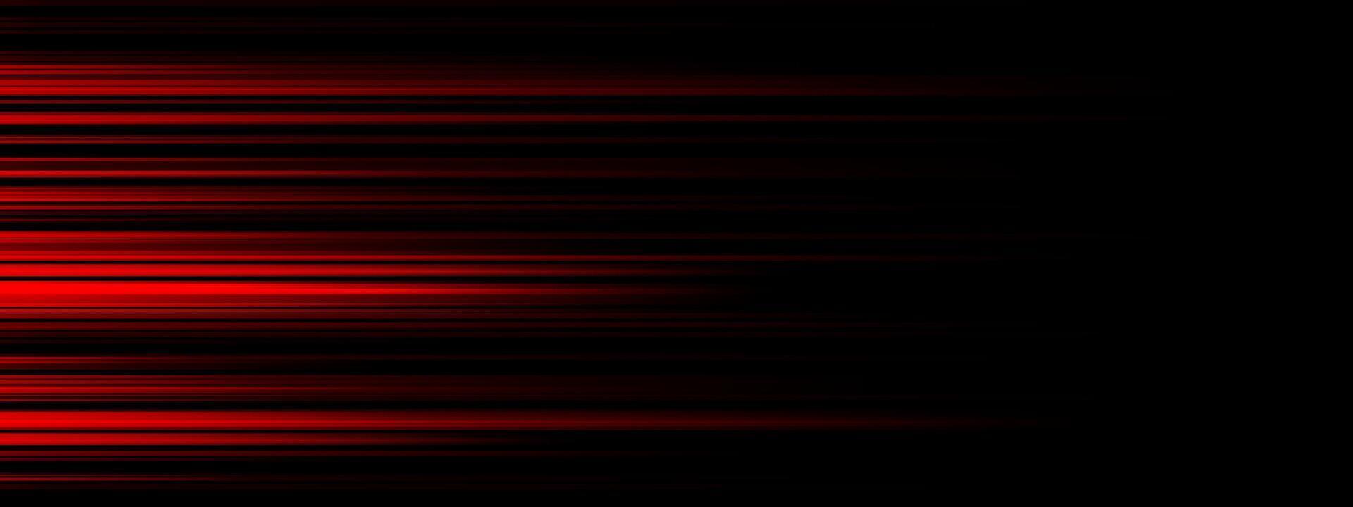 abstrakt rot Beleuchtung bewirken Geschwindigkeit Richtung auf ein schwarz Hintergrund Vektor Illustration