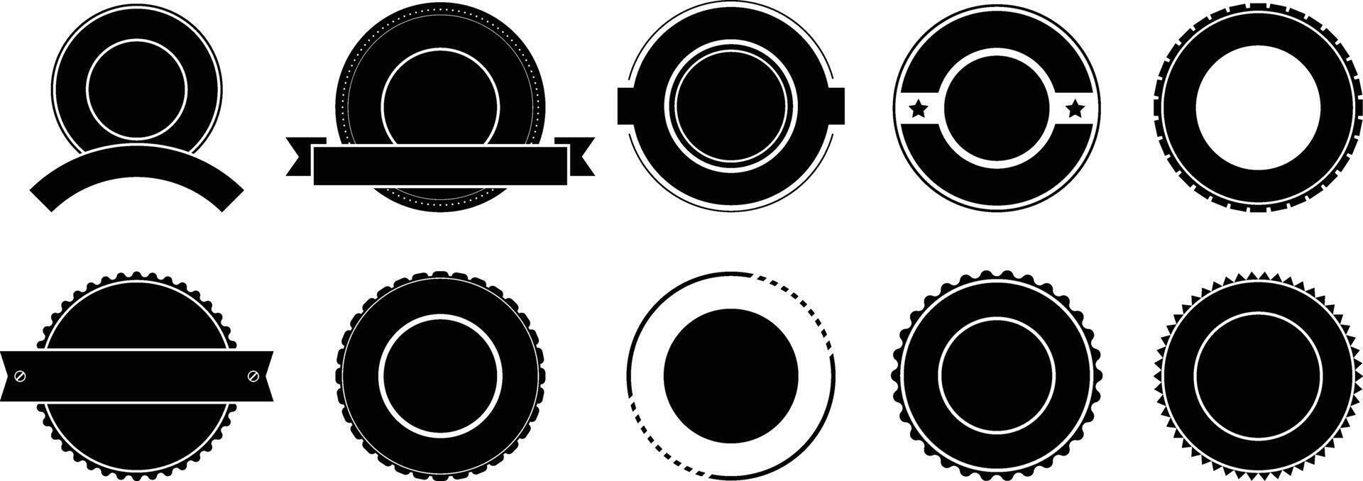runda cirkulär bricka logotyp uppsättning vektor
