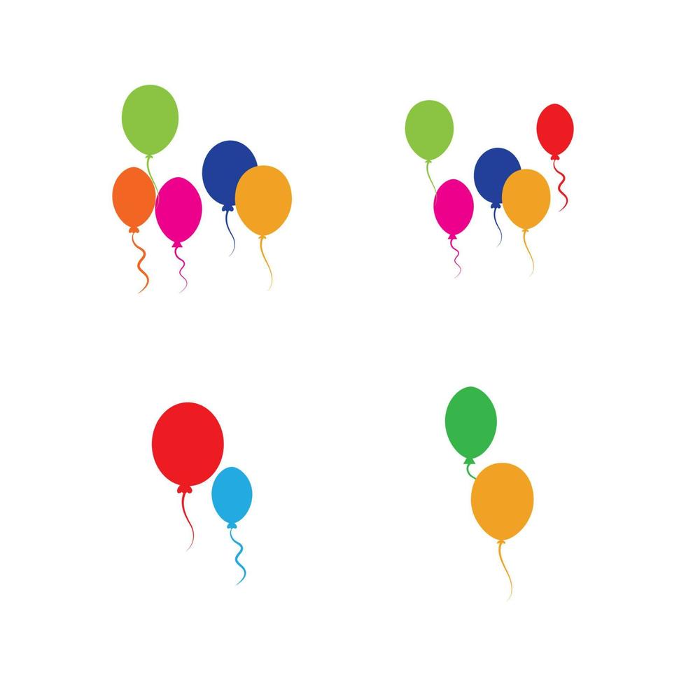 Ballondesign, Partyfeier, Geburtstagsfeier, Dekoration und Unterhaltung, Vektorillustration vektor