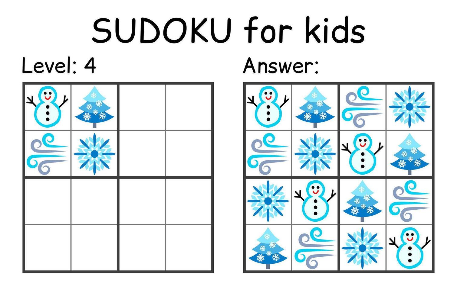 Sudoku. Kinder und Erwachsene mathematisch Mosaik. Kinder Spiel. Winter Thema. Magie Quadrat. Logik Puzzle Spiel. Digital Rebus vektor