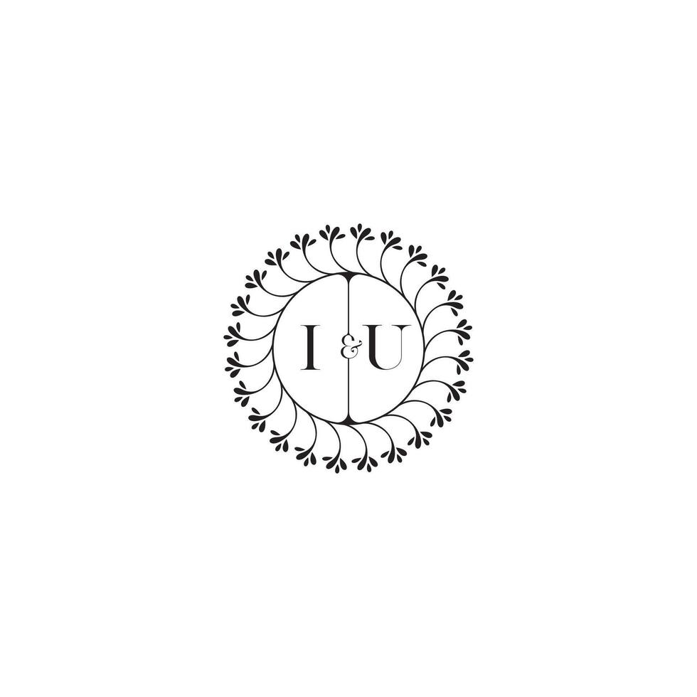 iu enkel bröllop första begrepp med hög kvalitet logotyp design vektor