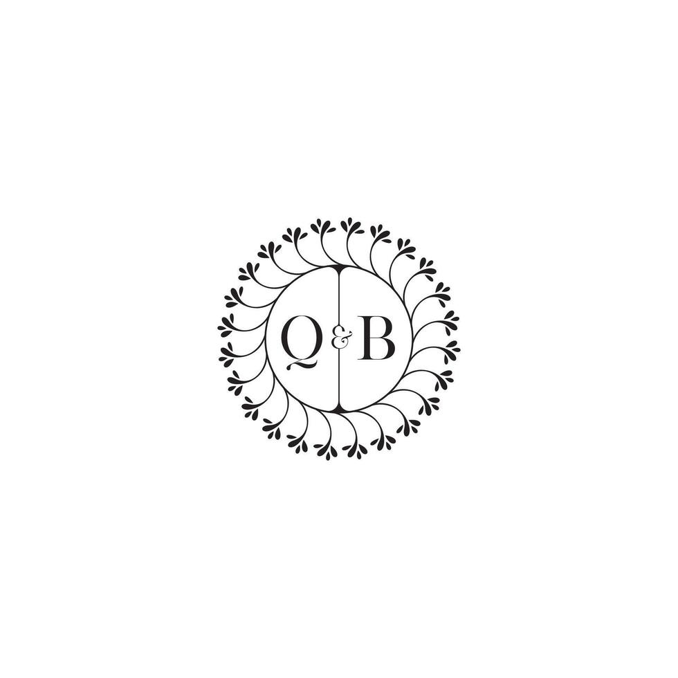 qb einfach Hochzeit Initiale Konzept mit hoch Qualität Logo Design vektor