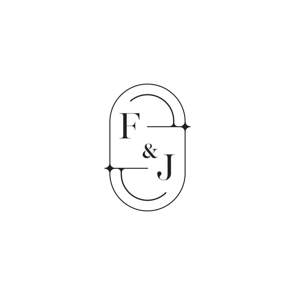 fj linje enkel första begrepp med hög kvalitet logotyp design vektor