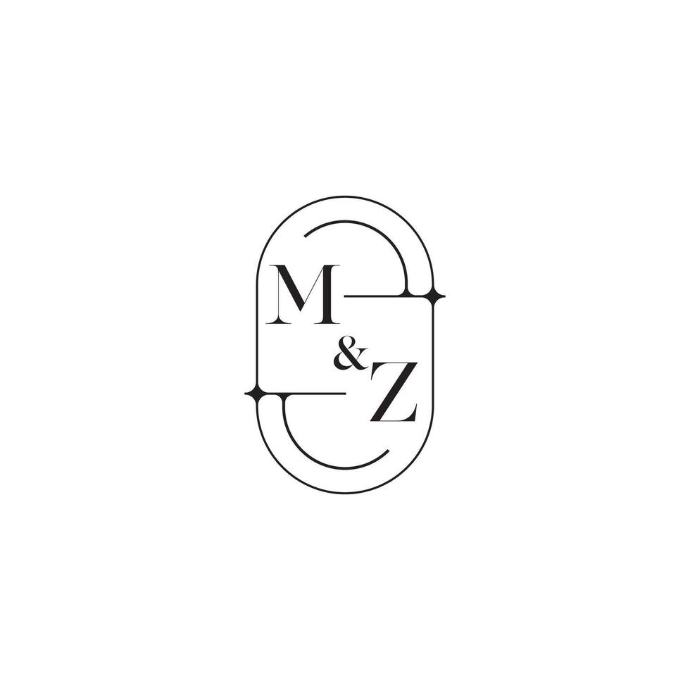 mz Linie einfach Initiale Konzept mit hoch Qualität Logo Design vektor