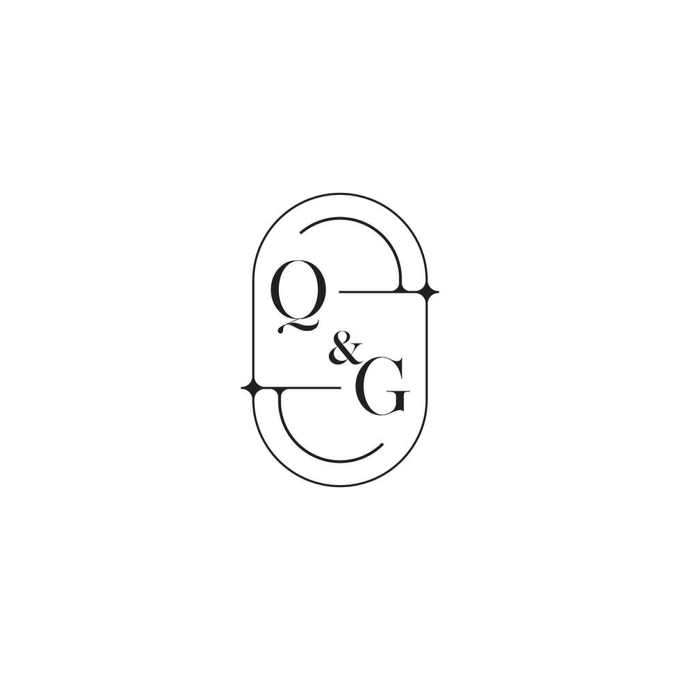 qg linje enkel första begrepp med hög kvalitet logotyp design vektor