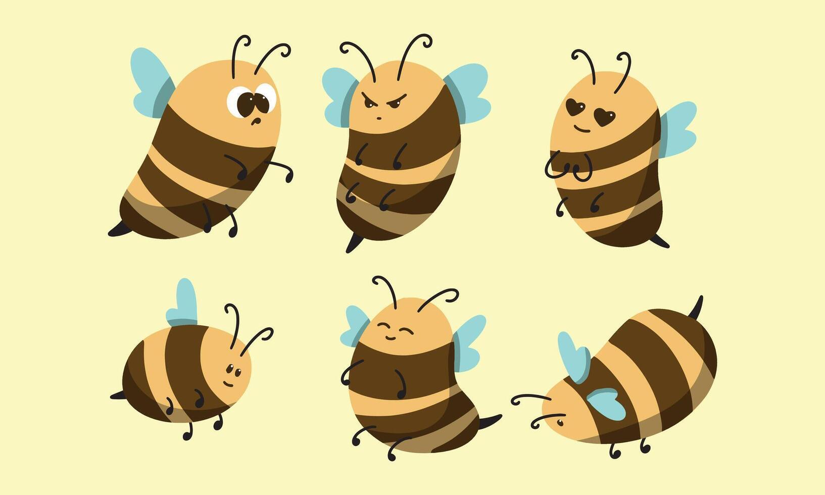 süß Honig Bienen Rand zum Ihre kawaii Design vektor