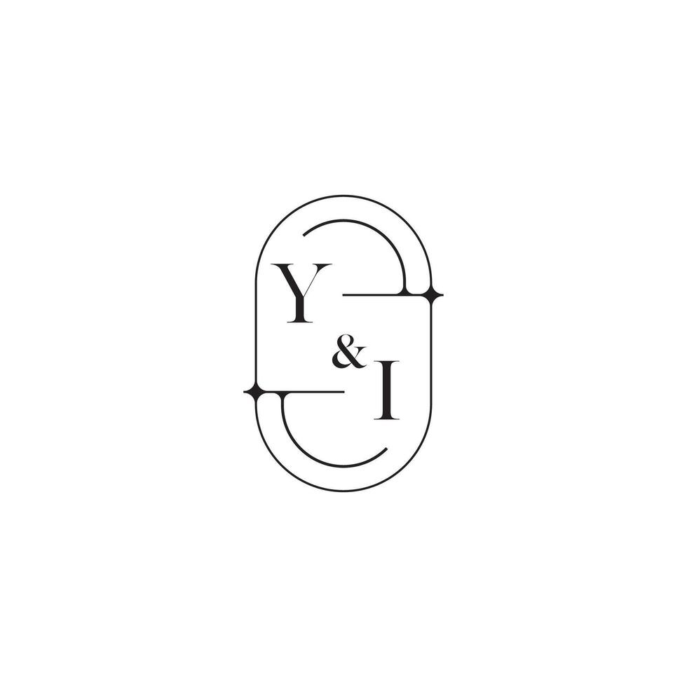 yi linje enkel första begrepp med hög kvalitet logotyp design vektor
