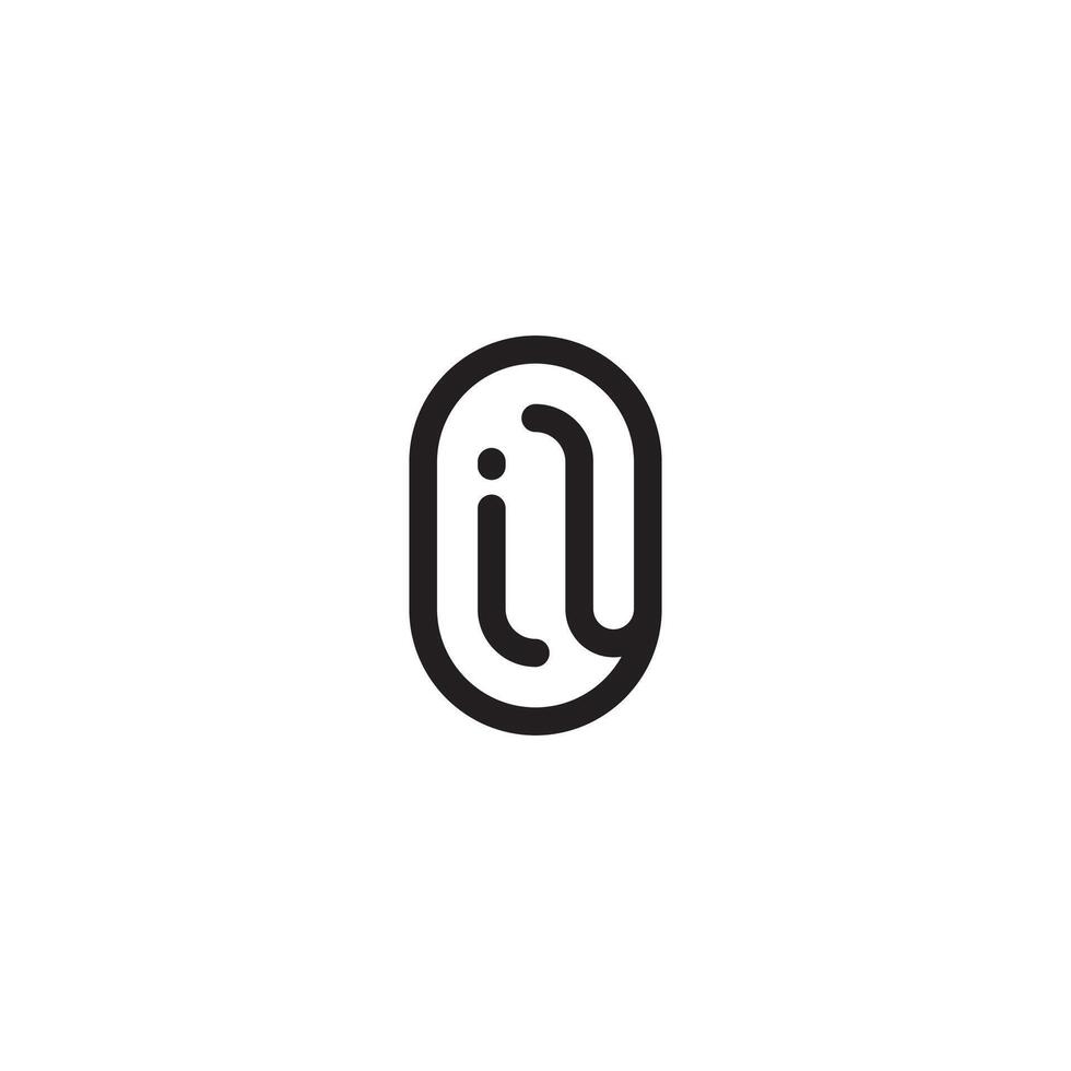 iu linje enkel runda första begrepp med hög kvalitet logotyp design vektor