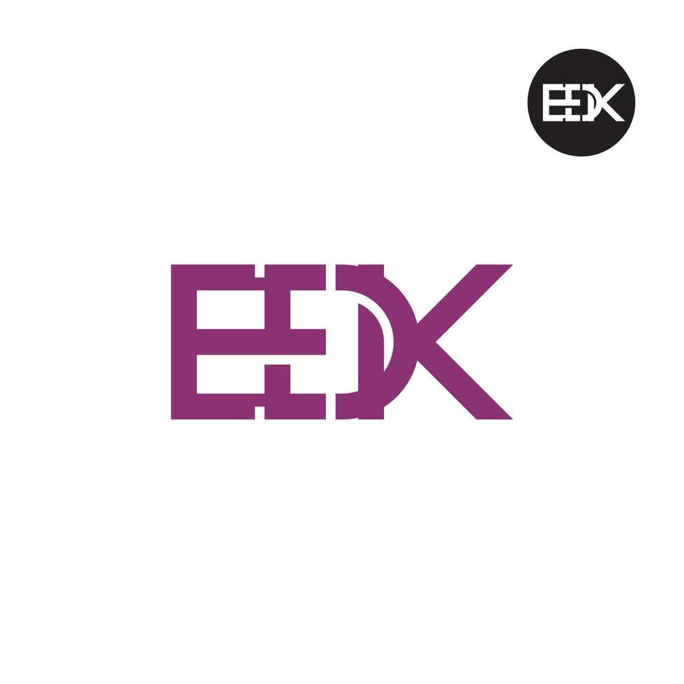 Brief Edk Monogramm Logo Design vektor