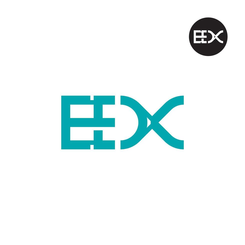 Brief edx Monogramm Logo Design vektor