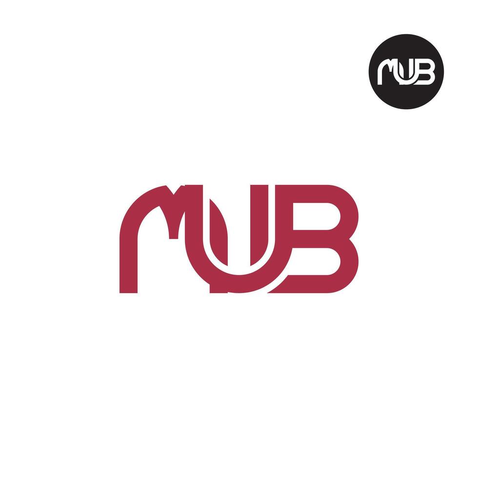 brev mub monogram logotyp design vektor