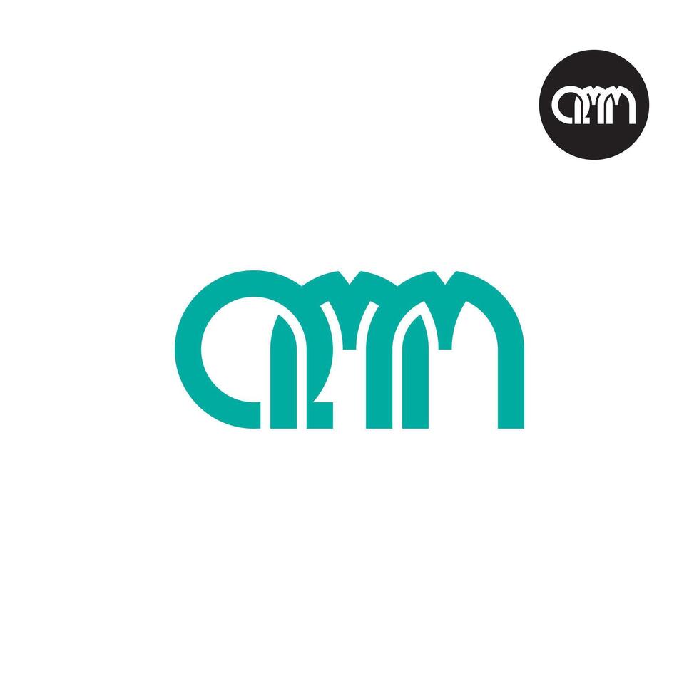Brief qmm Monogramm Logo Design vektor