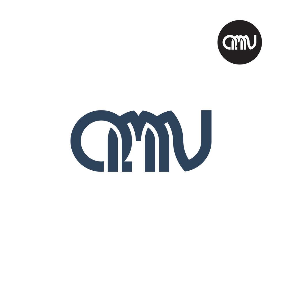 Brief qmn Monogramm Logo Design vektor