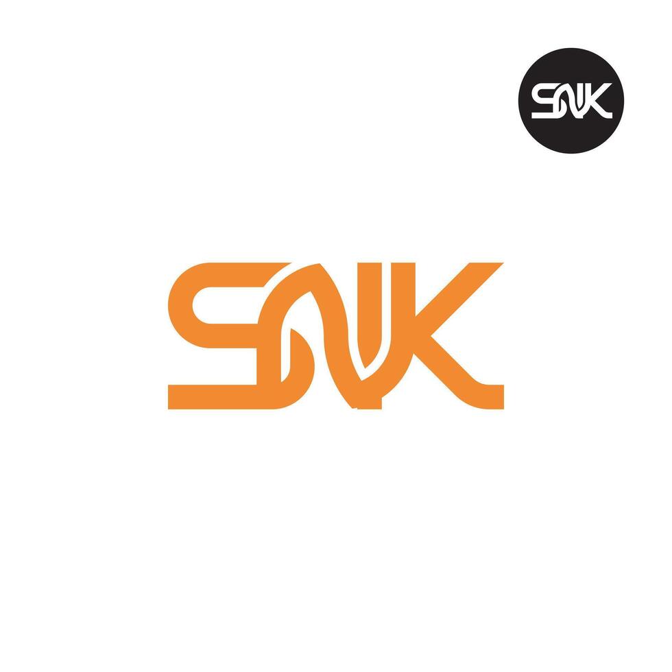 brev snk monogram logotyp design vektor