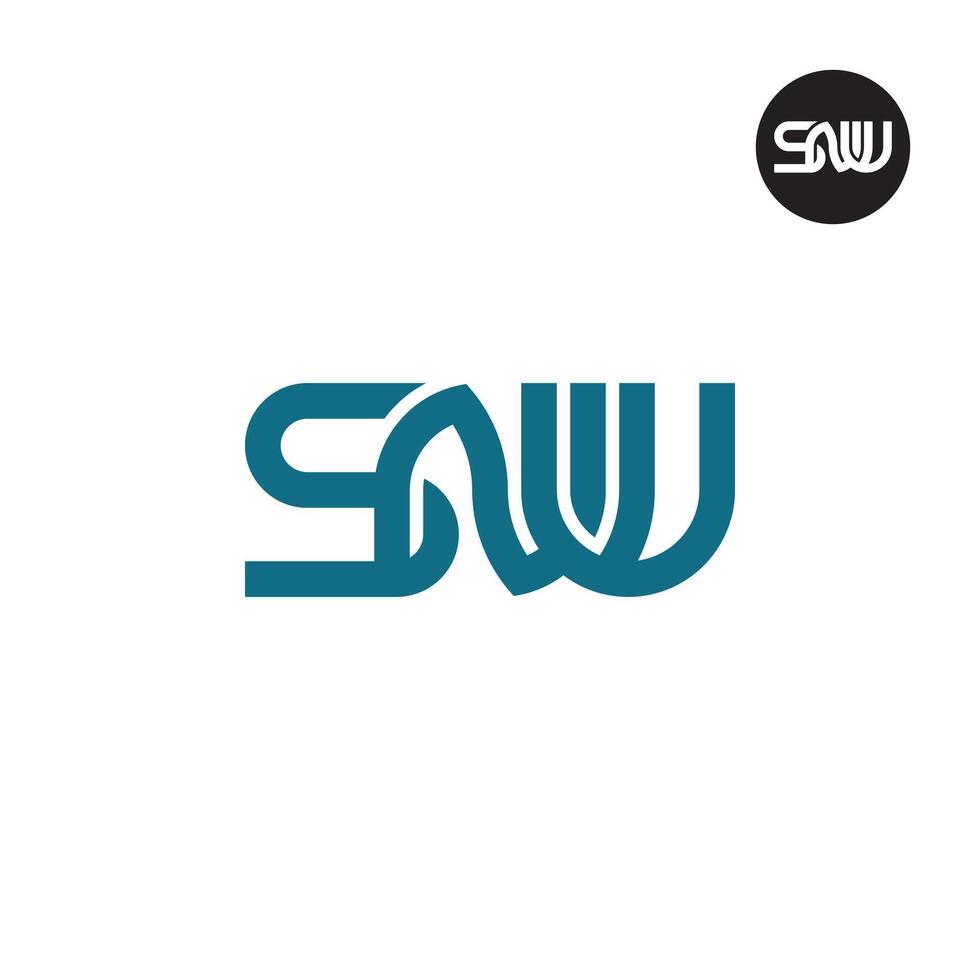 brev snw monogram logotyp design vektor