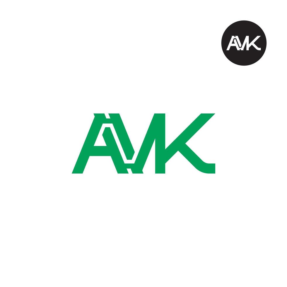 Brief avk Monogramm Logo Design vektor