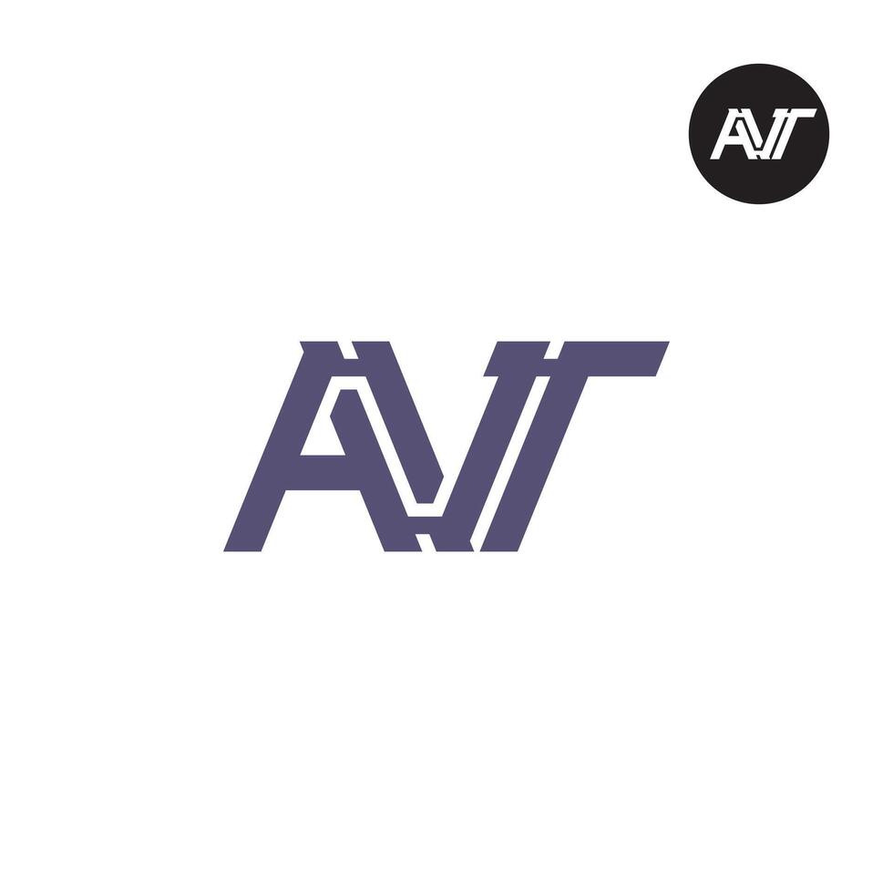 brev avt monogram logotyp design vektor