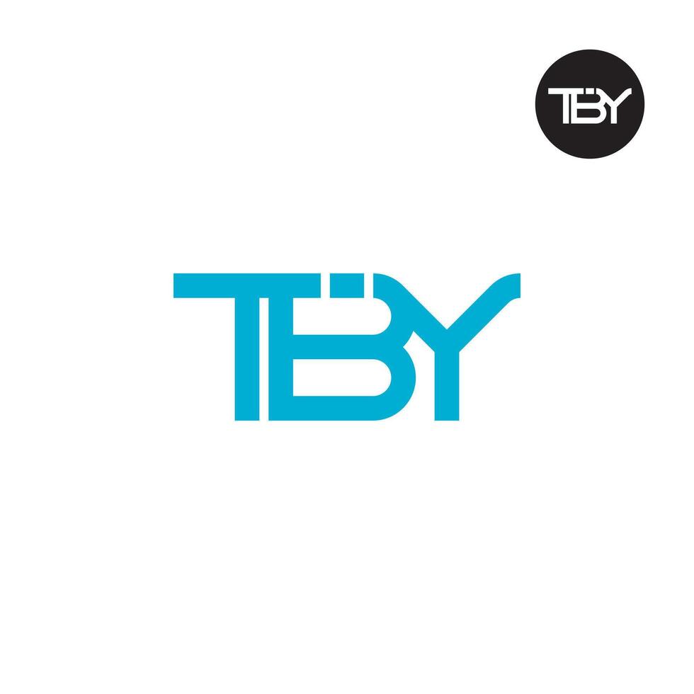 brev tby monogram logotyp design vektor