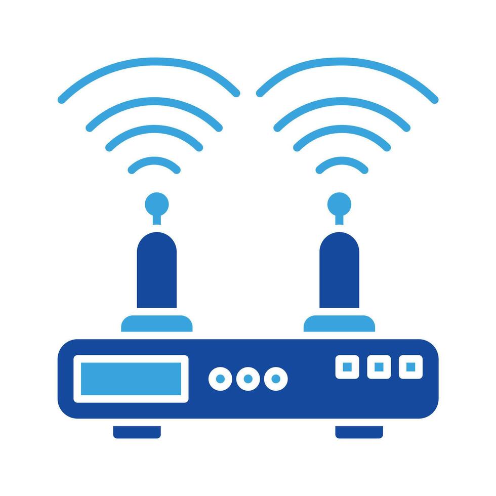 Router W-lan Symbol Vektor oder Logo Illustration Glyphe Farbe Stil